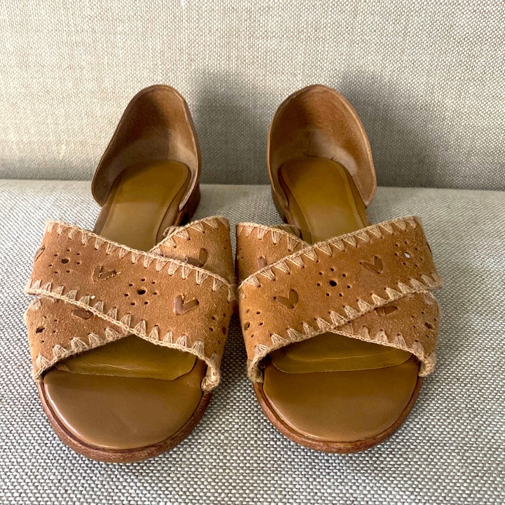 JACK ROGERS Sandals, Brown Suede, Size 9